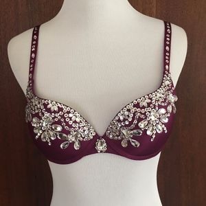 Bejeweled Bra 32B Crown Jewels Rhinestone...